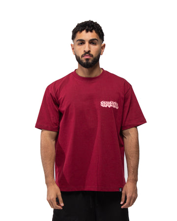 Spiral Core Tee In Burgundy