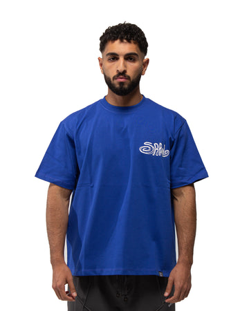 Globe Tee In Royal Blue