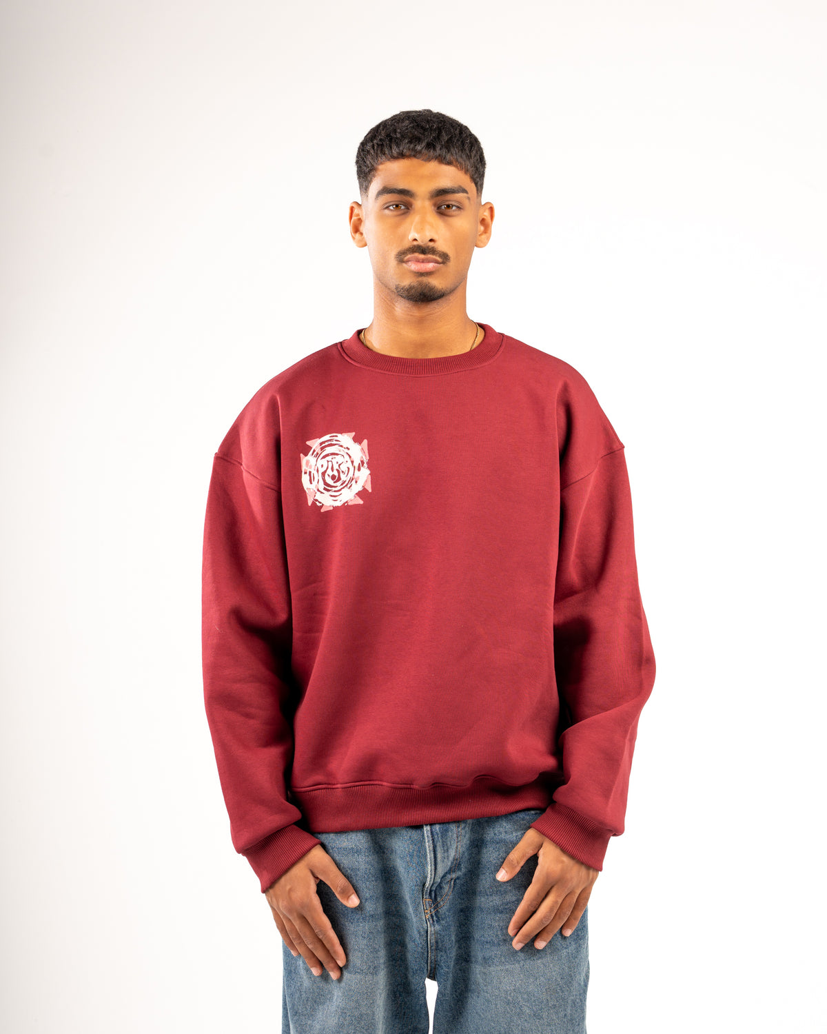 SPIRALVERSE BURGUNDY CREWNECK