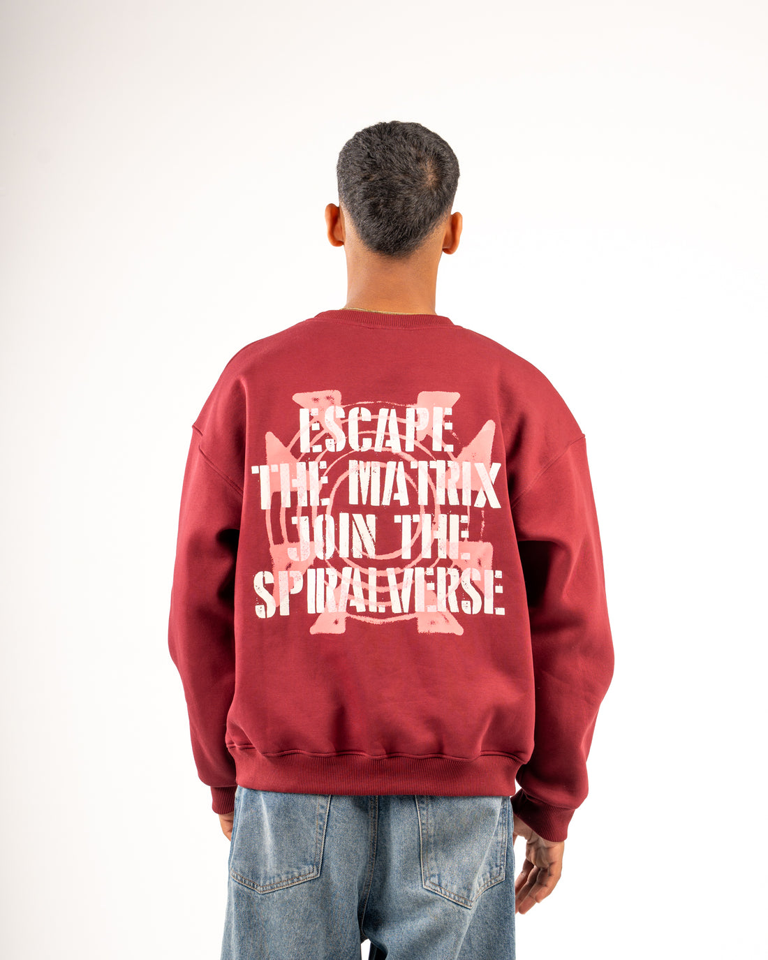 SPIRALVERSE BURGUNDY CREWNECK