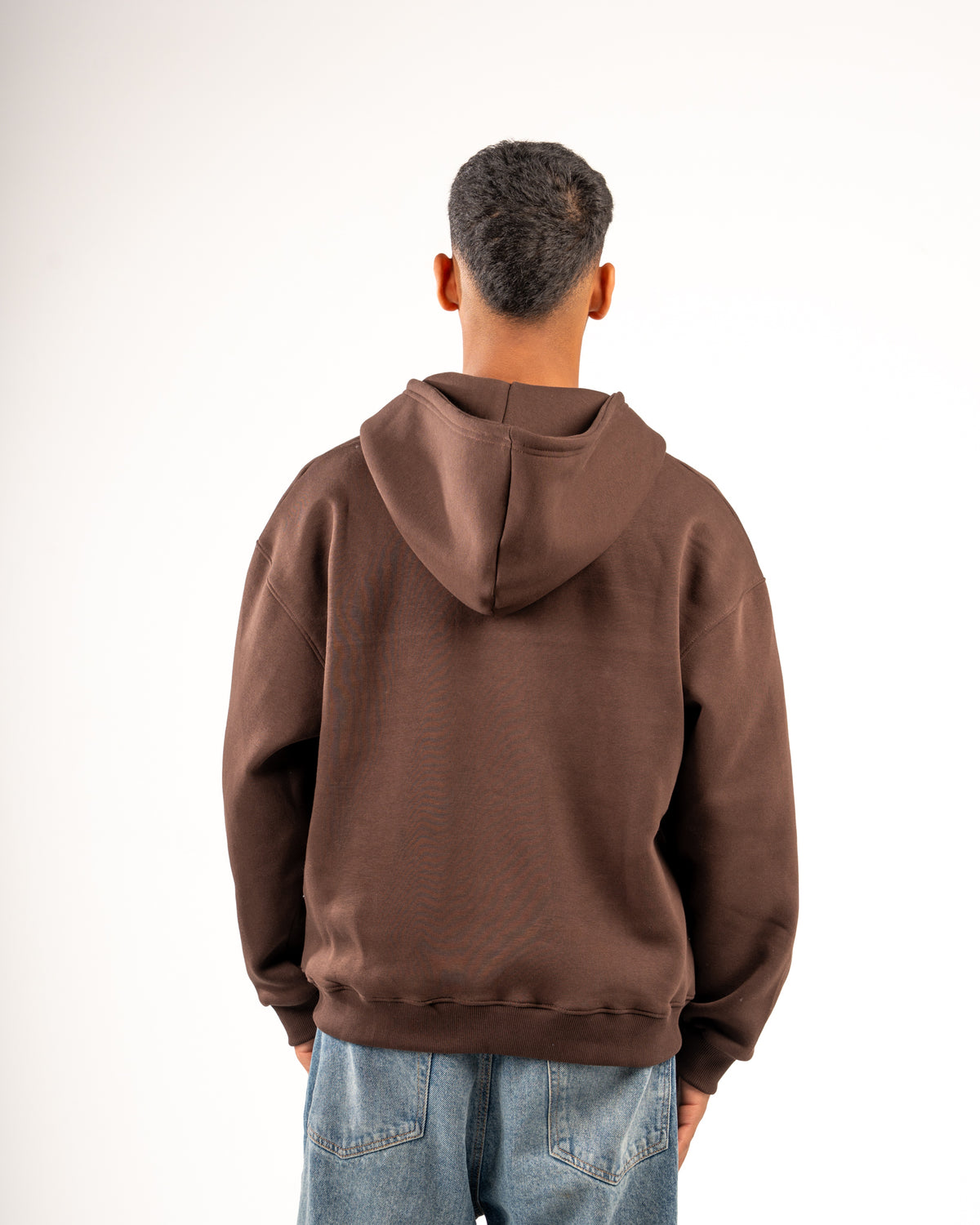 SPIRAL-SPLIT BROWN FULL ZIP-UP