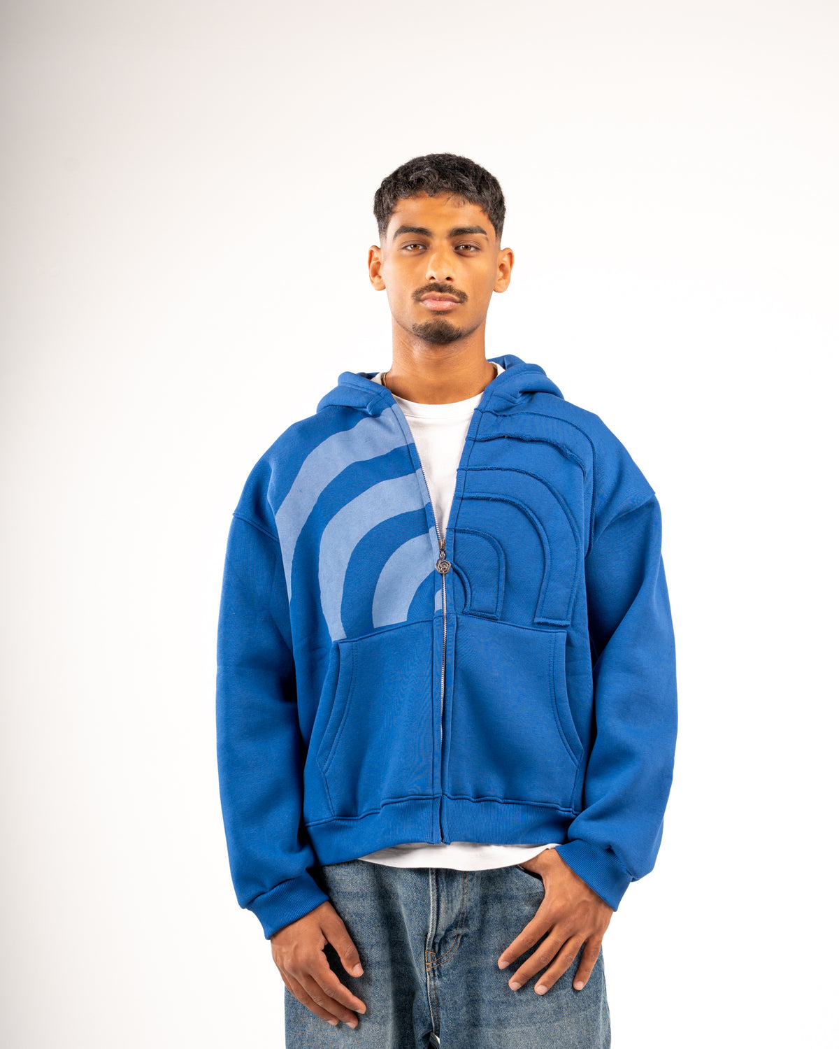 SPIRAL-SPLIT BLUE FULL ZIP-UP