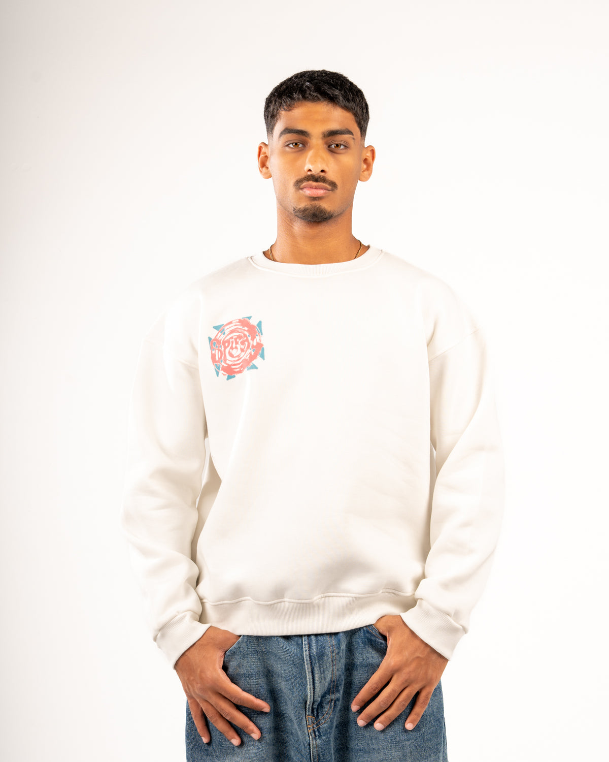 SPIRALVERSE OFF-WHITE CREWNECK