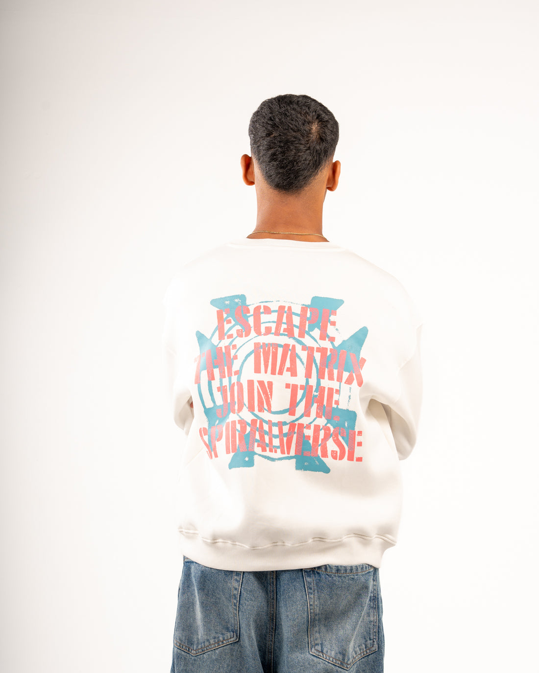SPIRALVERSE OFF-WHITE CREWNECK