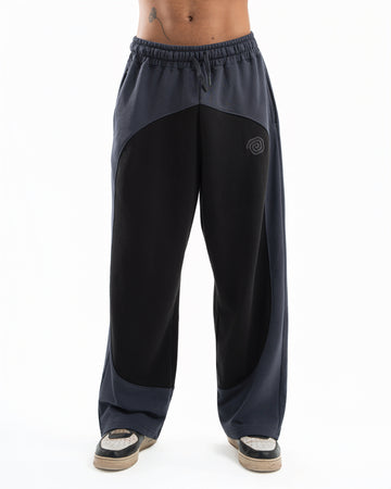 Spiral Studio Sweatpants in Black x Dark Grey