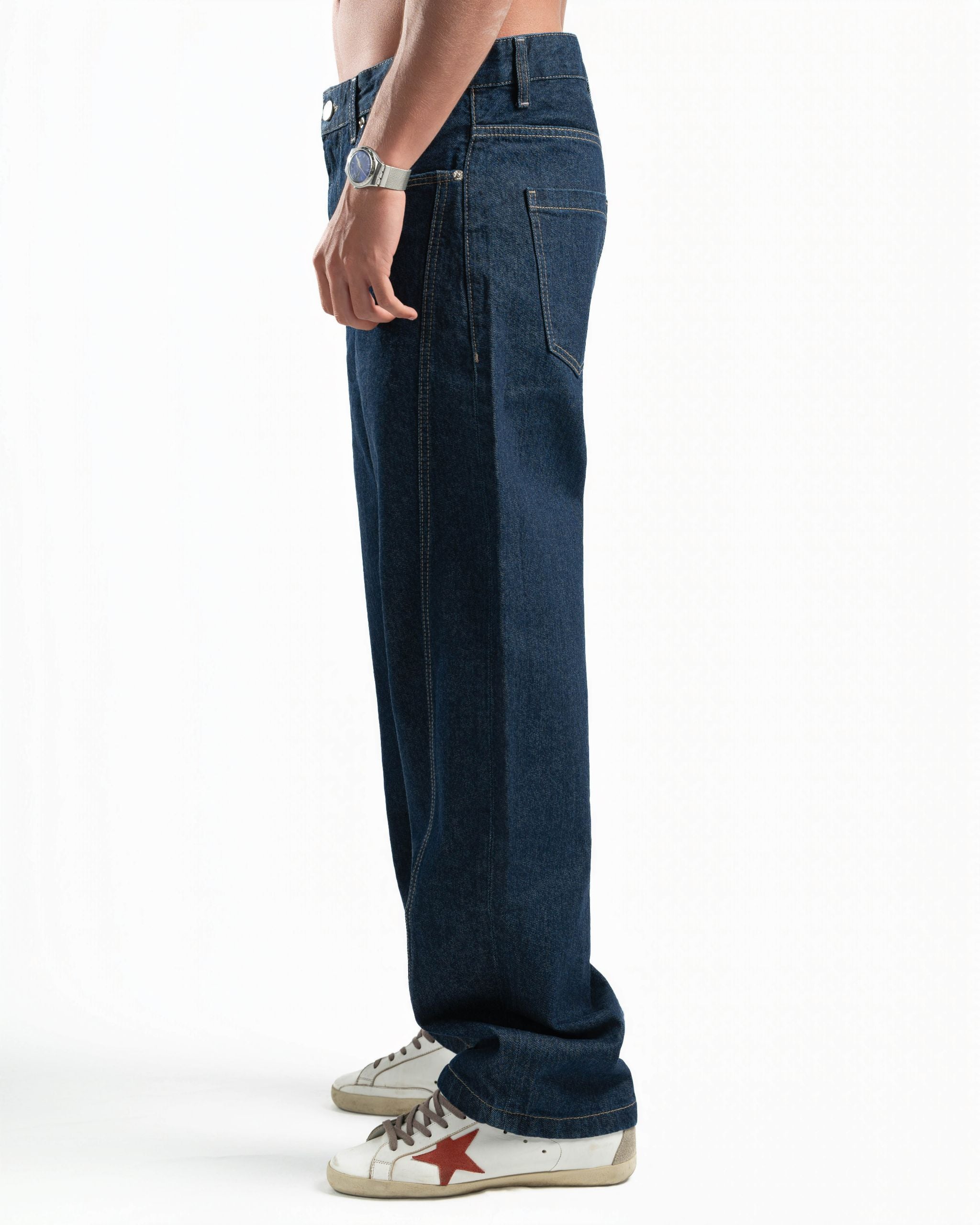 Spiral Stripe Jeans Dark Blue