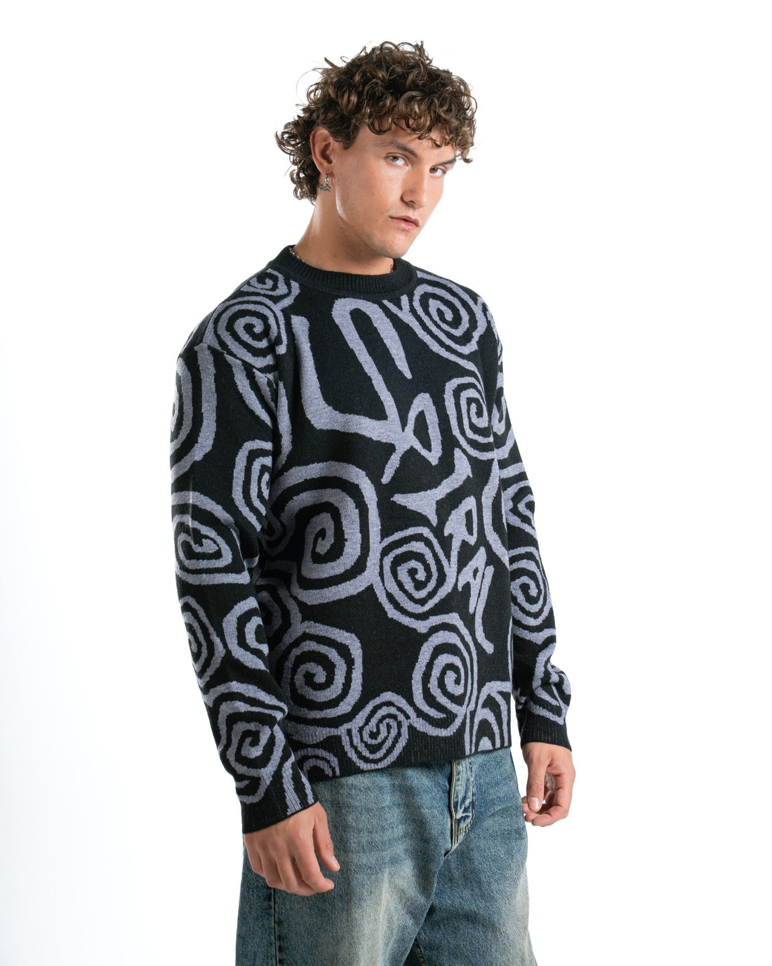 CRAYONIC BLACK KNIT SWEATER