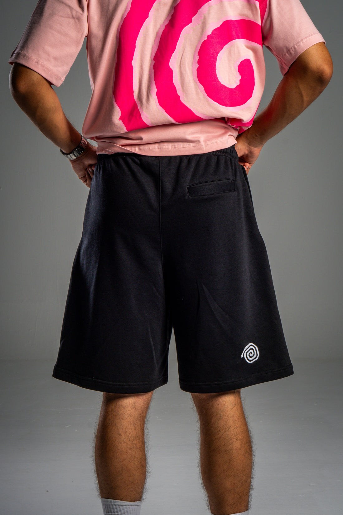 Spiral Comfy Shorts In Black
