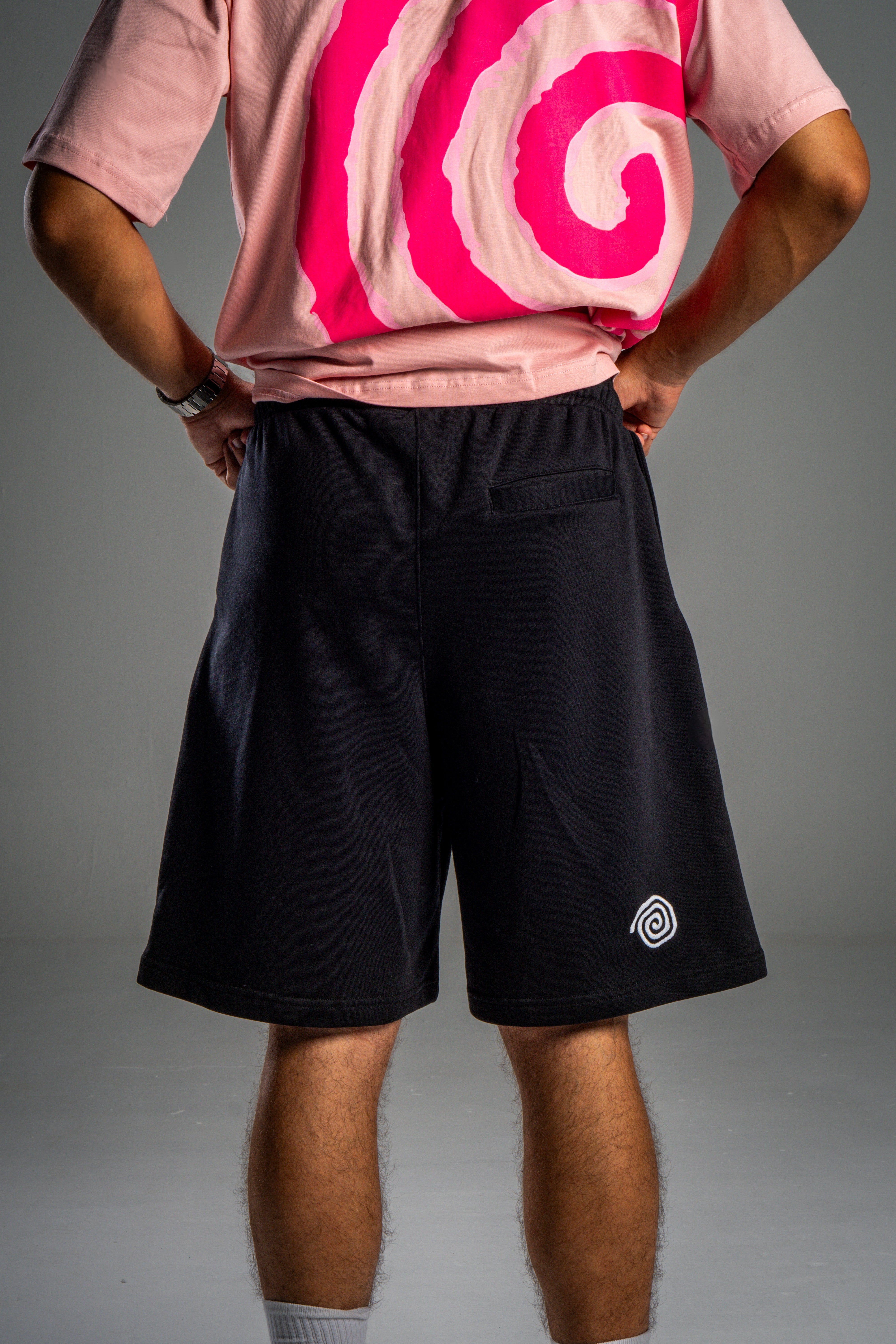 Spiral Comfy Shorts In Black