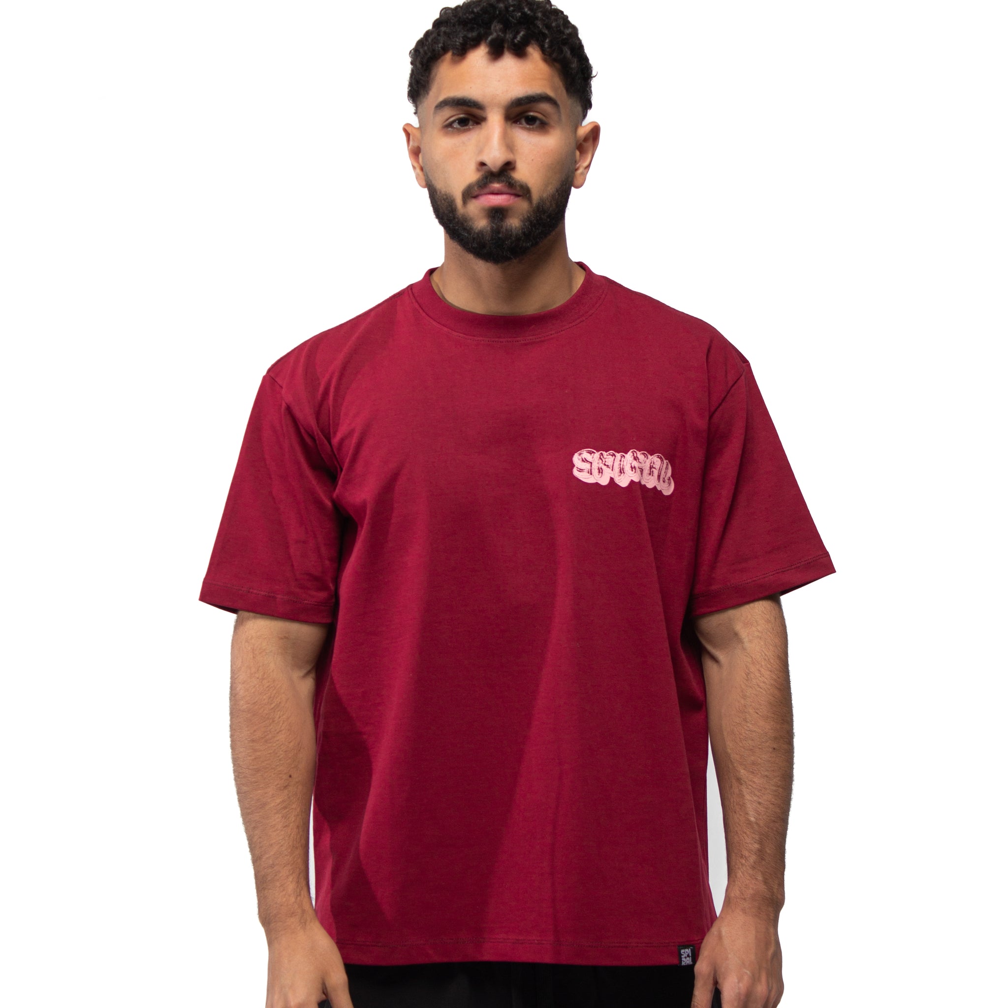Spiral Core Tee In Burgundy
