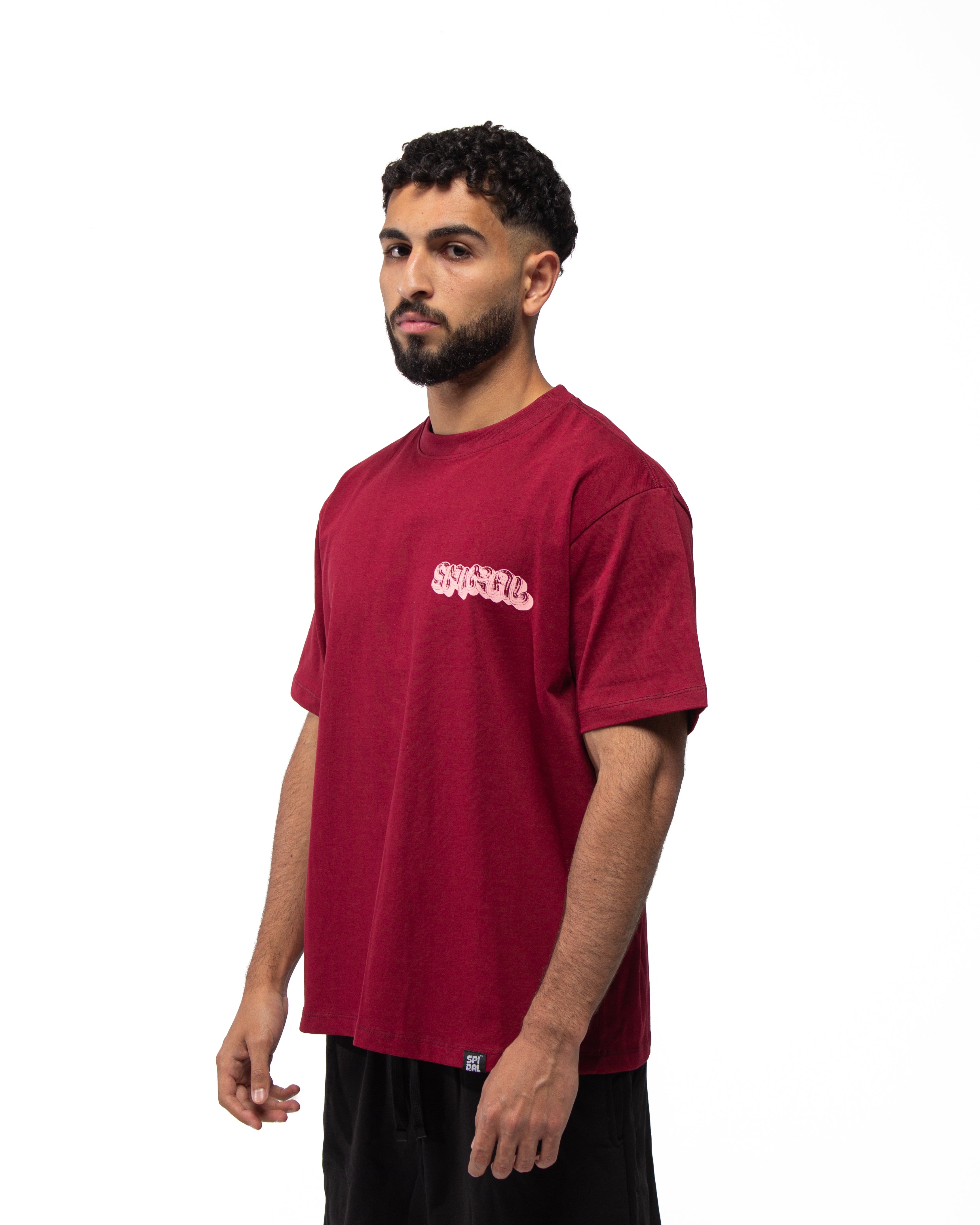 Spiral Core Tee In Burgundy
