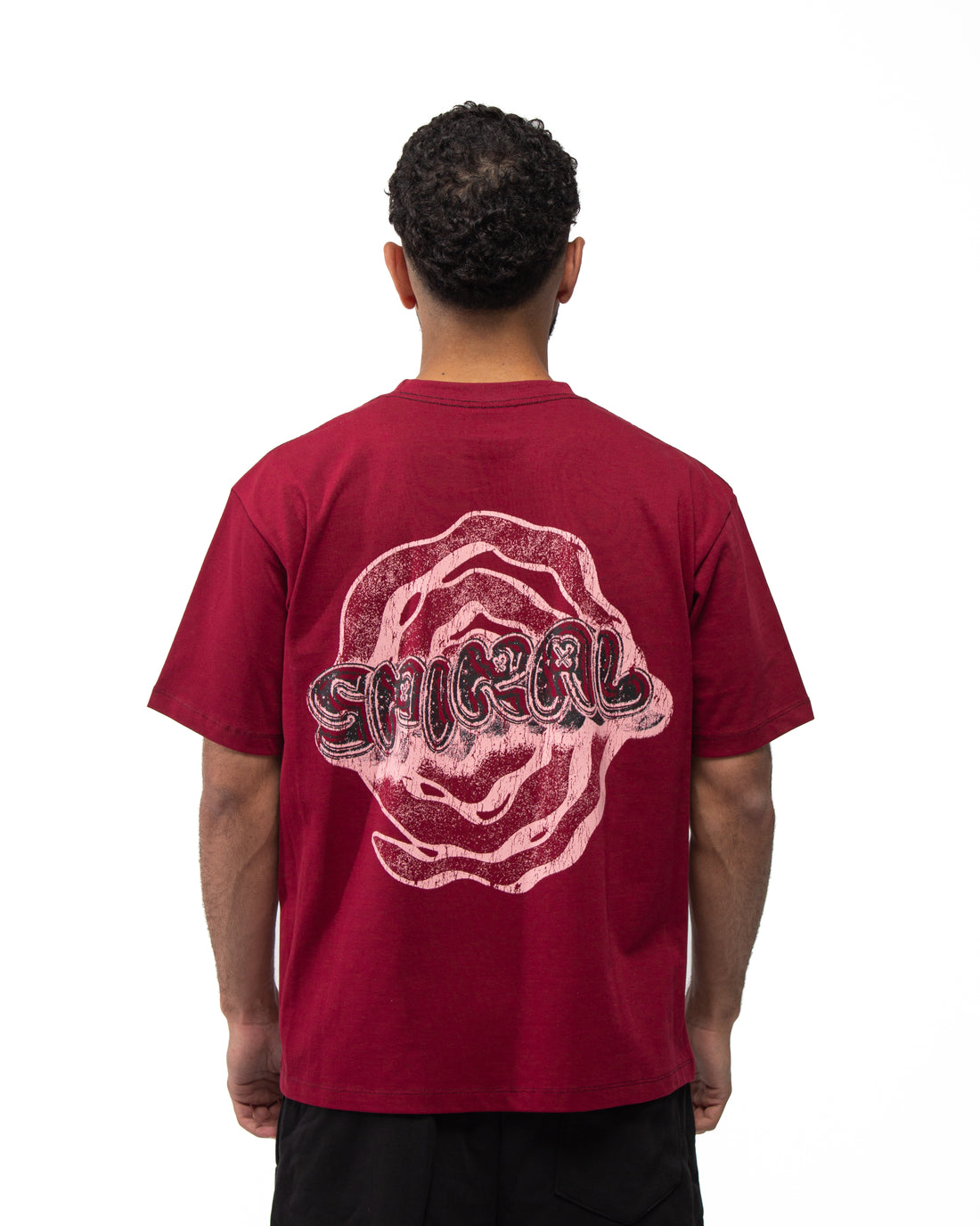Spiral Core Tee In Burgundy