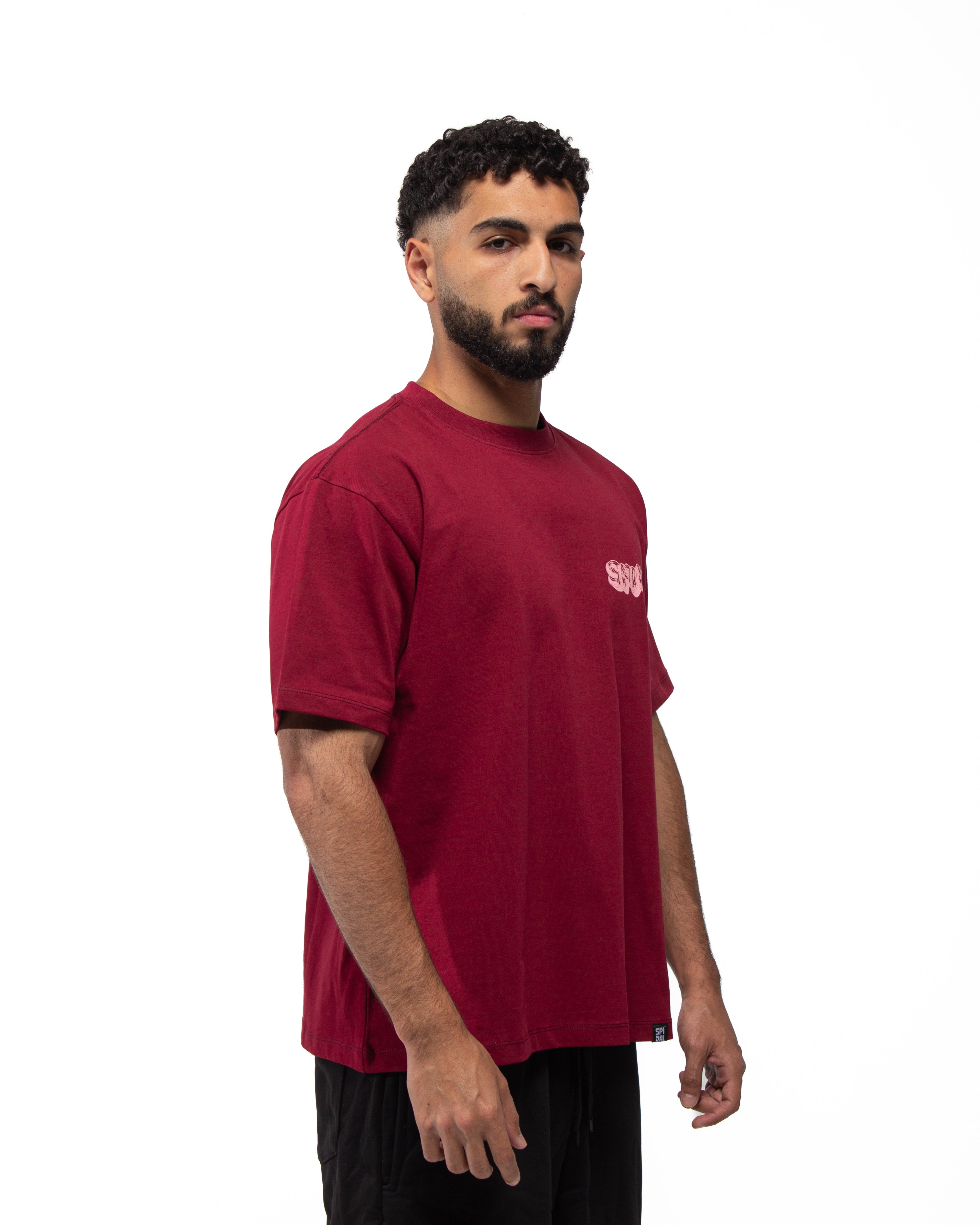 Spiral Core Tee In Burgundy