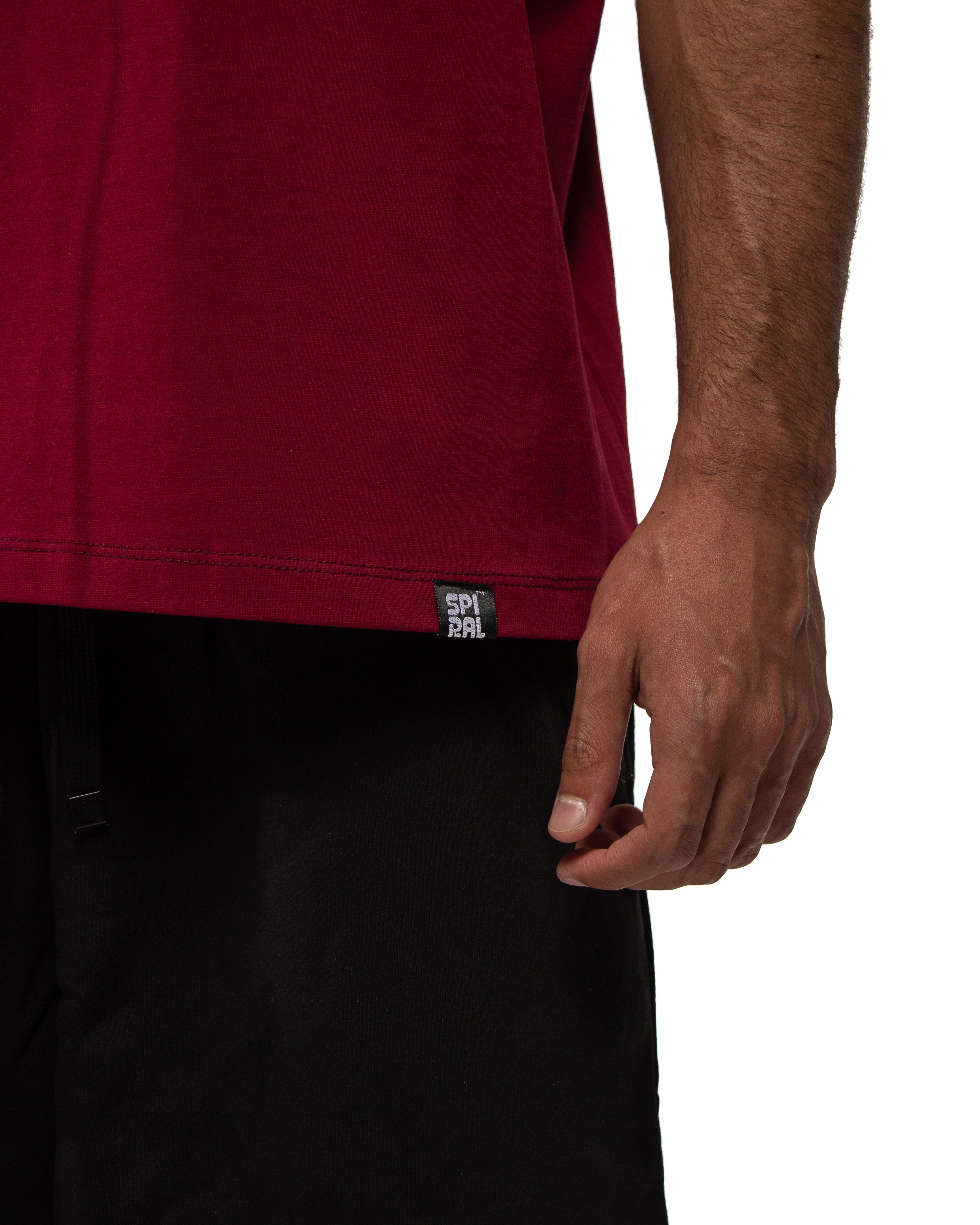 Spiral Core Tee In Burgundy
