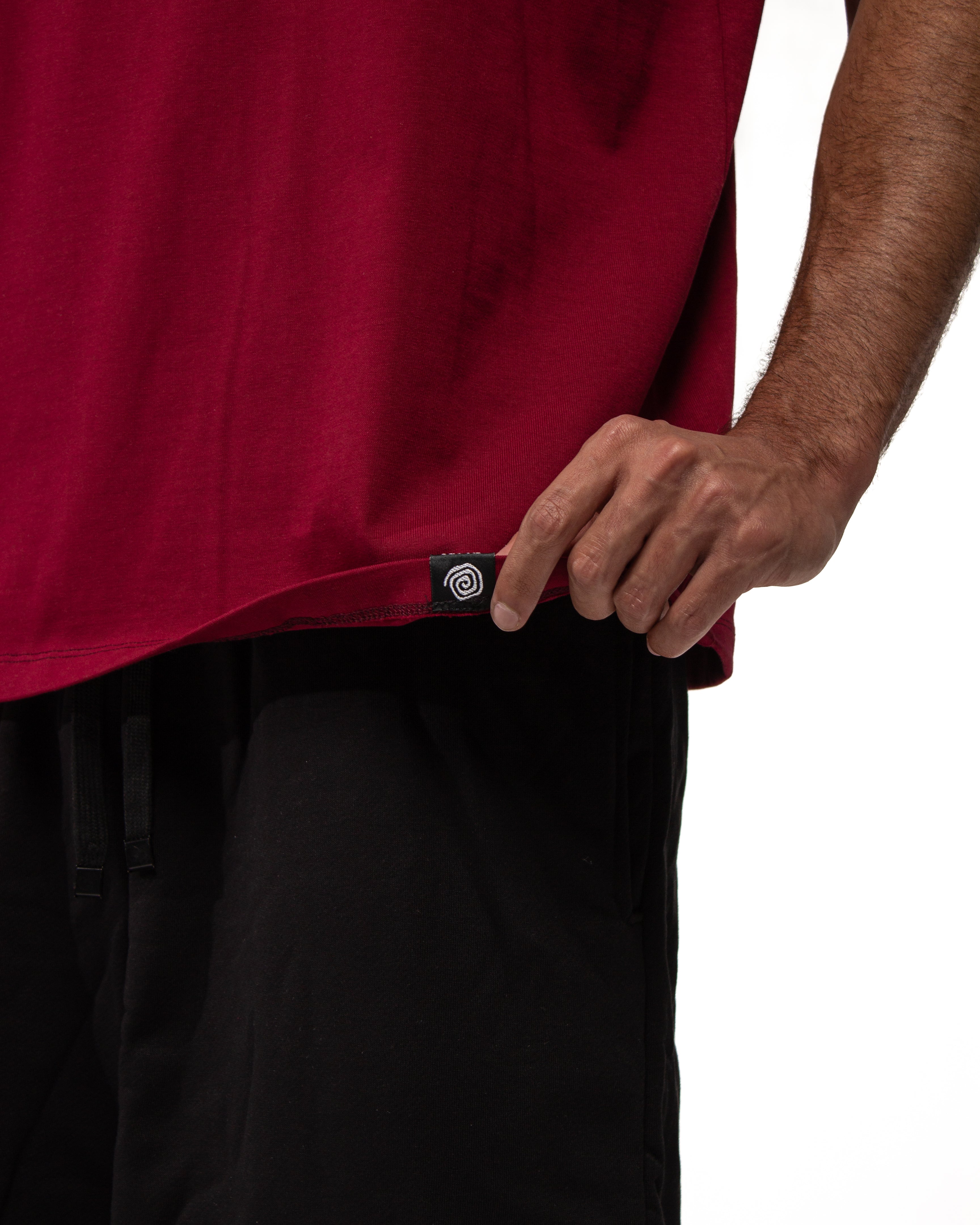 Spiral Core Tee In Burgundy