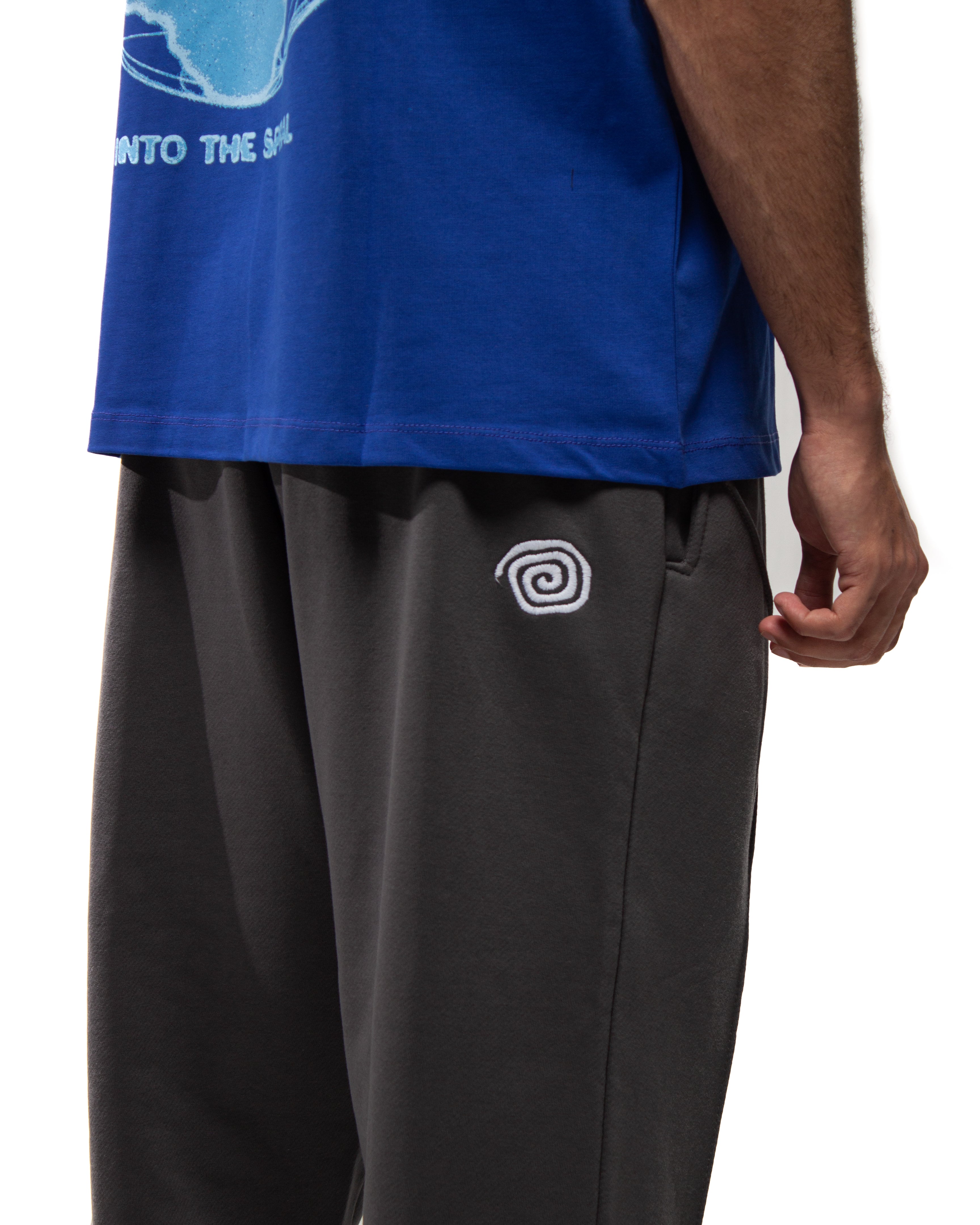Spiral Crossline Sweatpants In Dark Grey