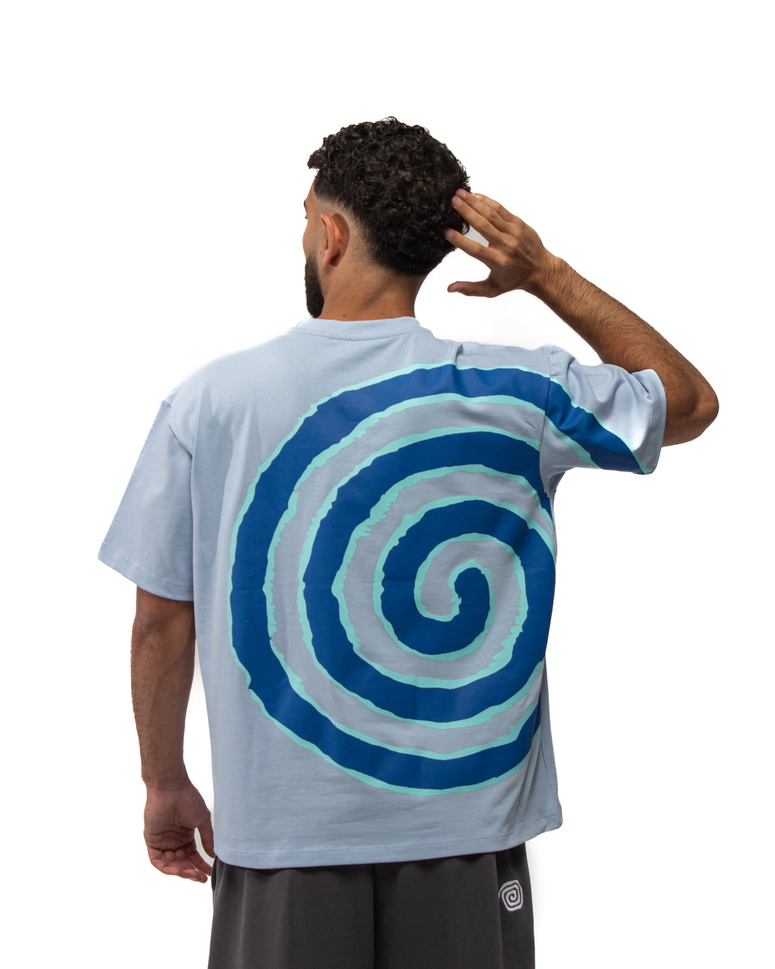 Art Of Spiral In Sky-Blue