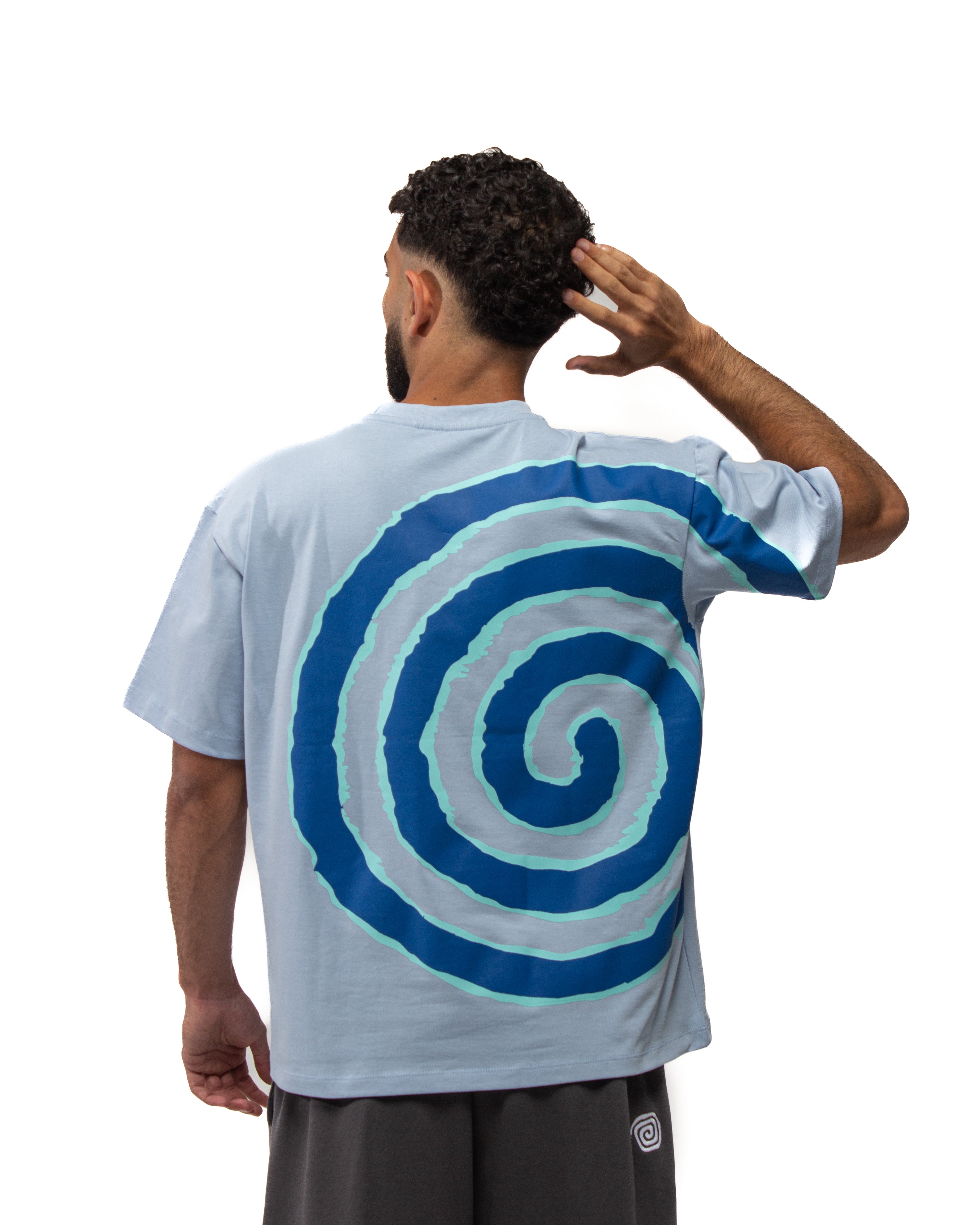 Art Of Spiral In Sky-Blue